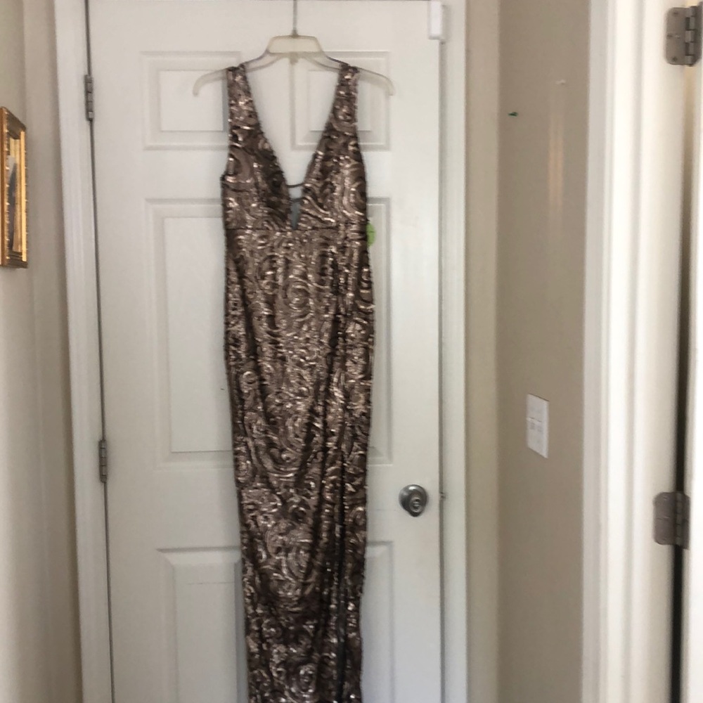 Fold  metallic. Prom dress